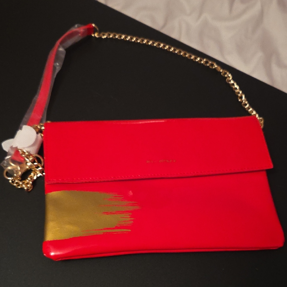 Shu Uemura Red and Gold Clutch